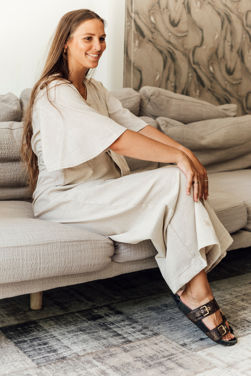 Linen Jumpsuit | Stone