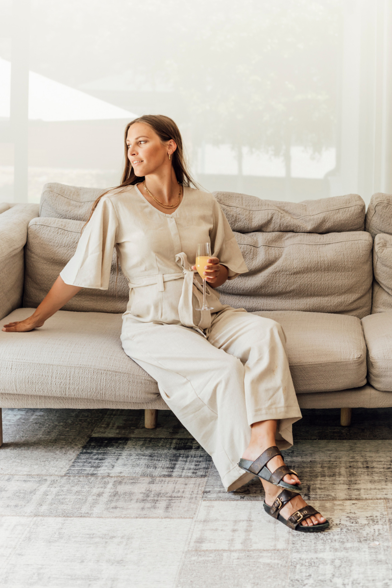 Linen Jumpsuit | Stone