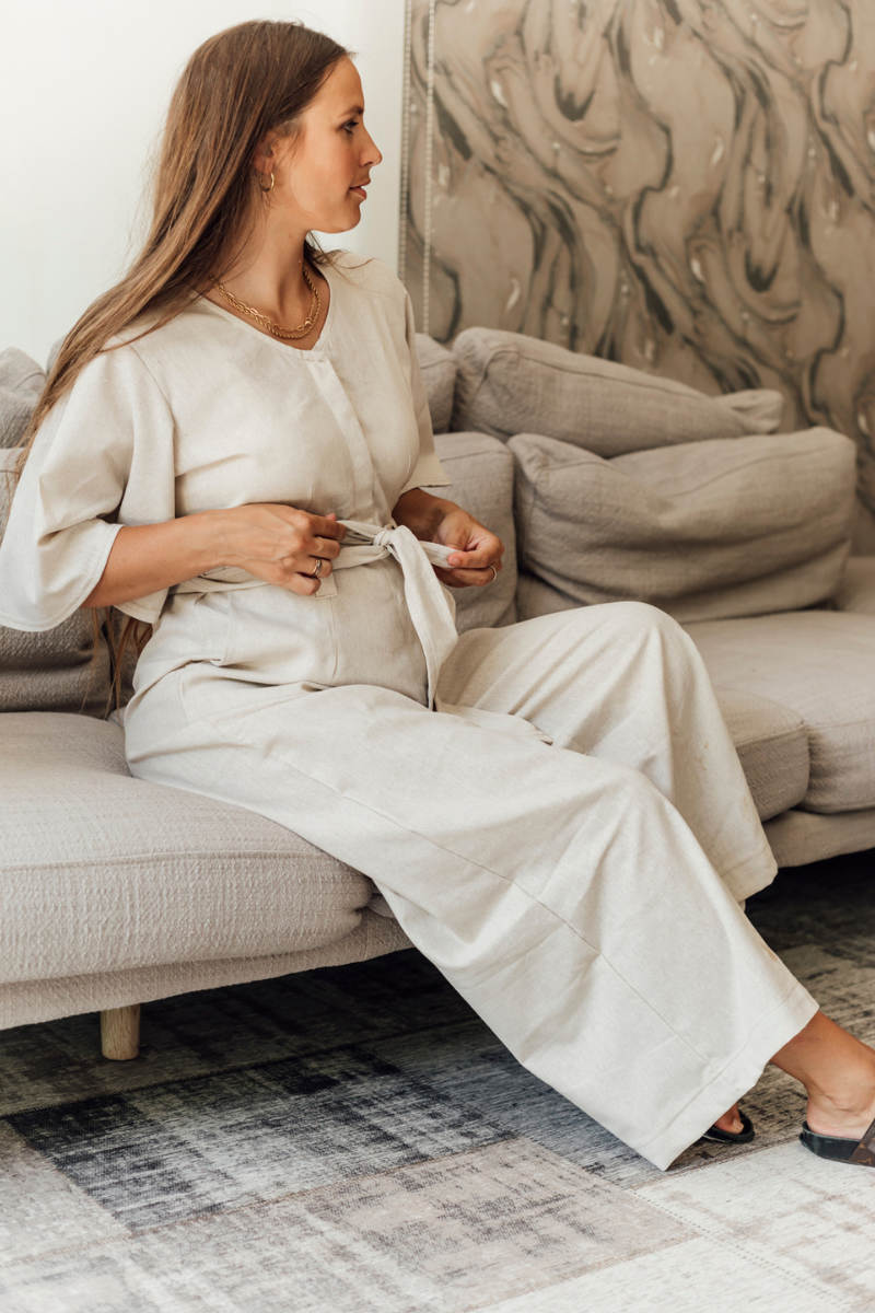 Linen Jumpsuit | Stone