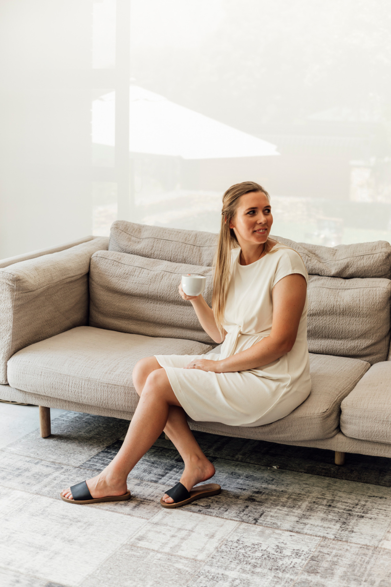 Shift Dress Ribbed  | White