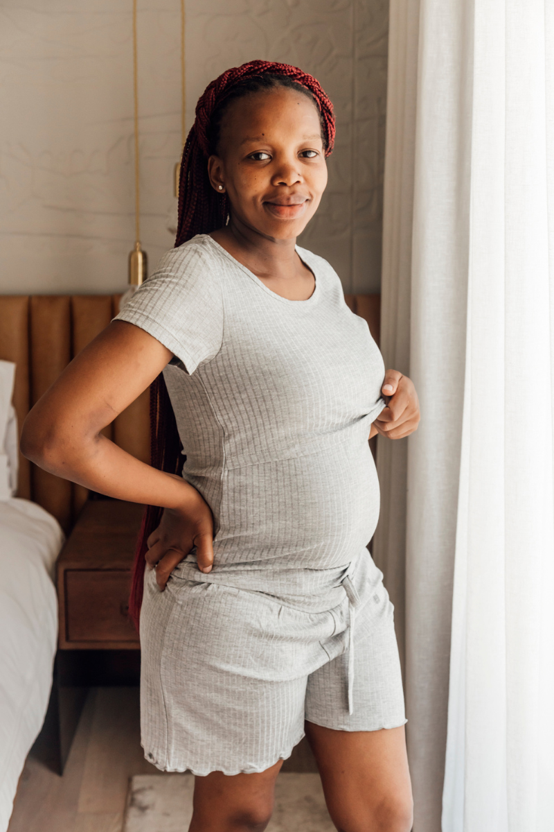 Loungewear Tee and Shorts | Grey Melange ribbed