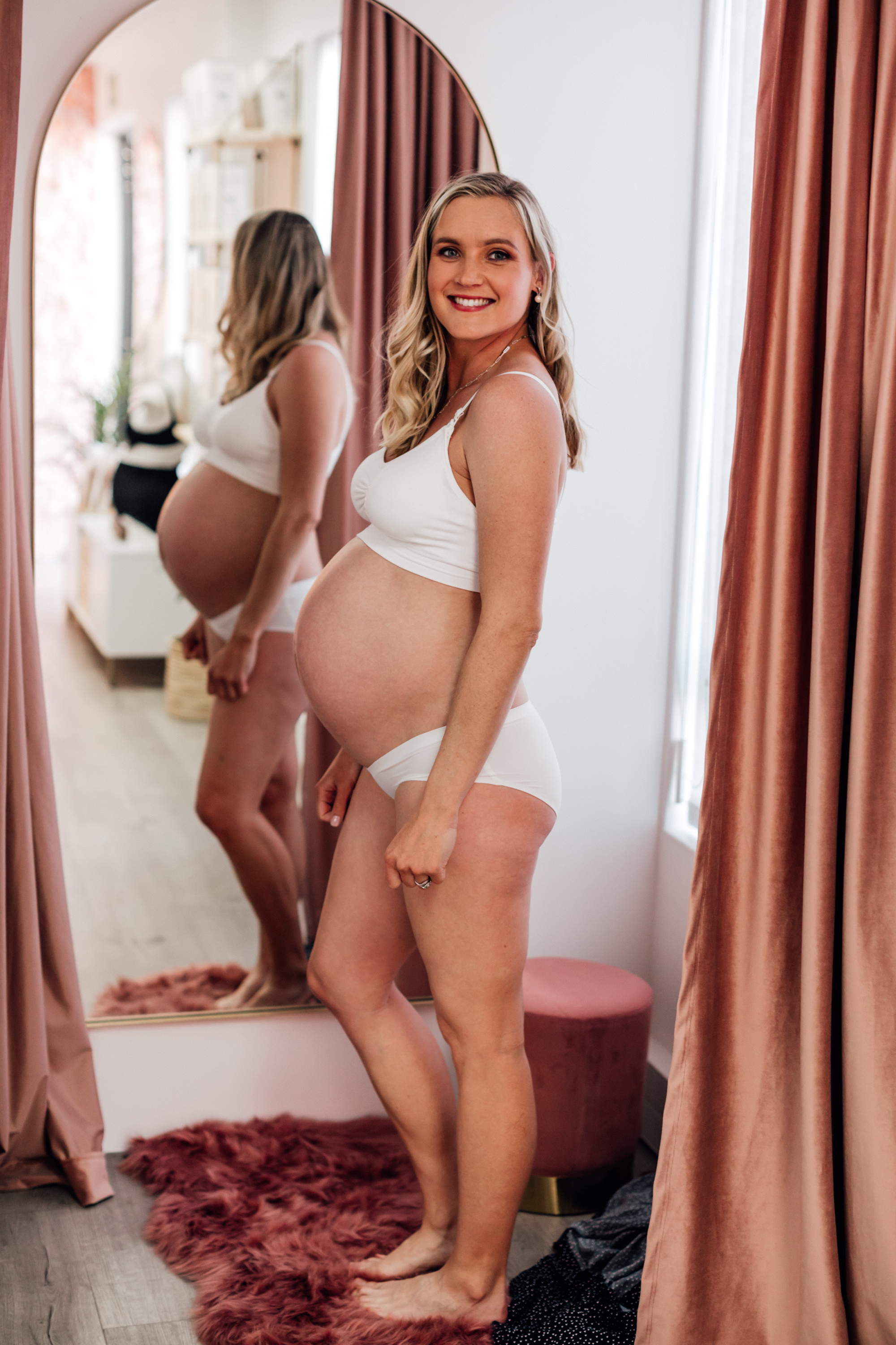 Intimate Maternity U-Shape Under Belly Panty | White