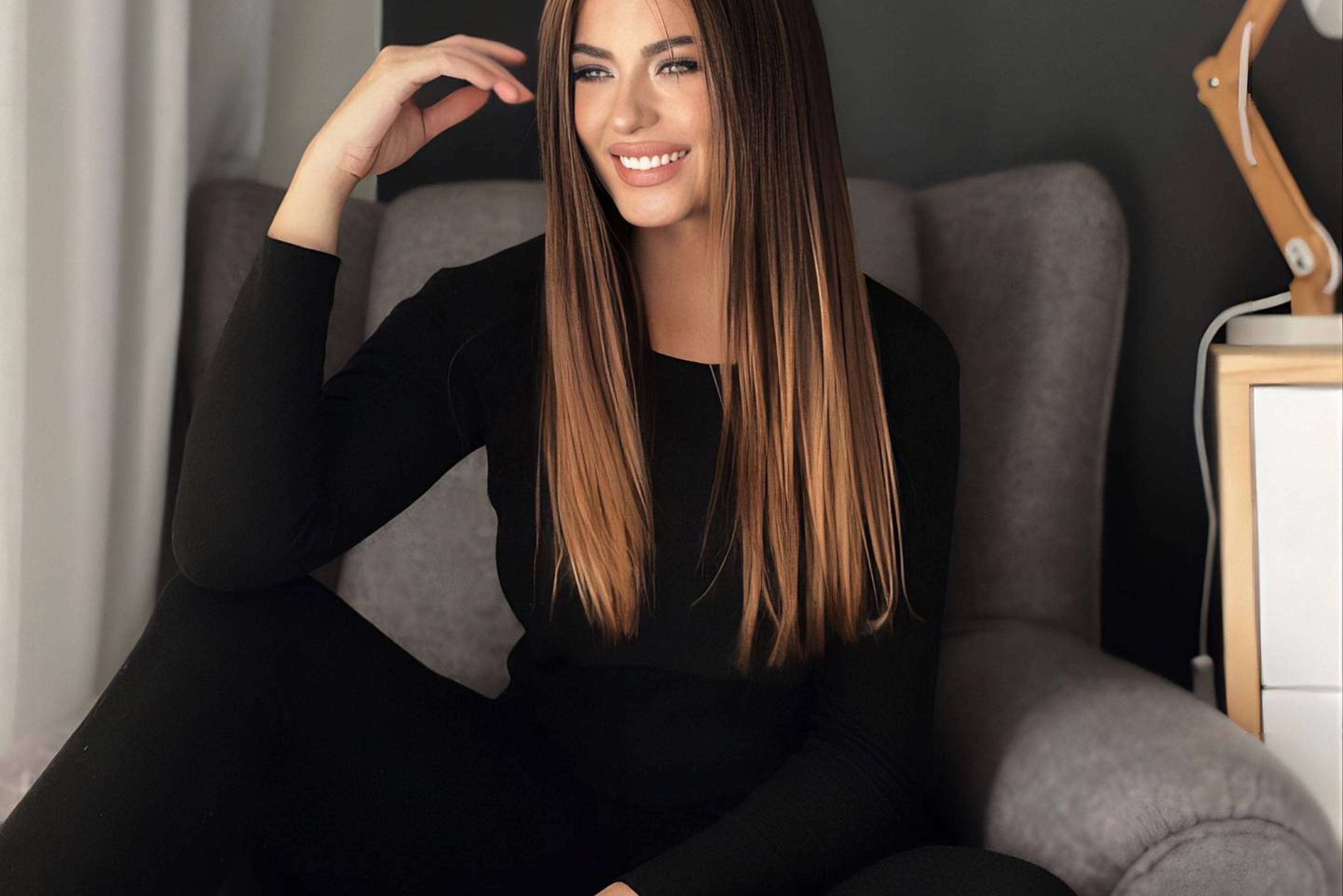 Loungewear Long Tee and Pants | Midnight Black