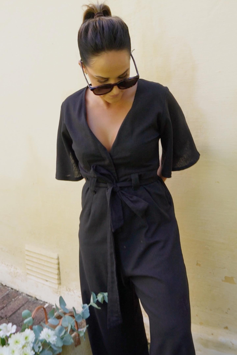 Linen Jumpsuit | Black