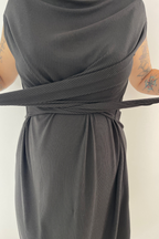Shift Dress Ribbed | Black