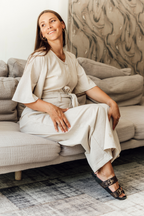 Linen Jumpsuit | Stone