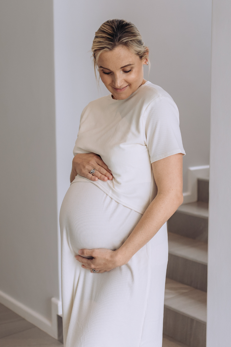 Alexis Dress Ribbed | Pebble