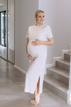 Alexis Dress Ribbed | Pebble