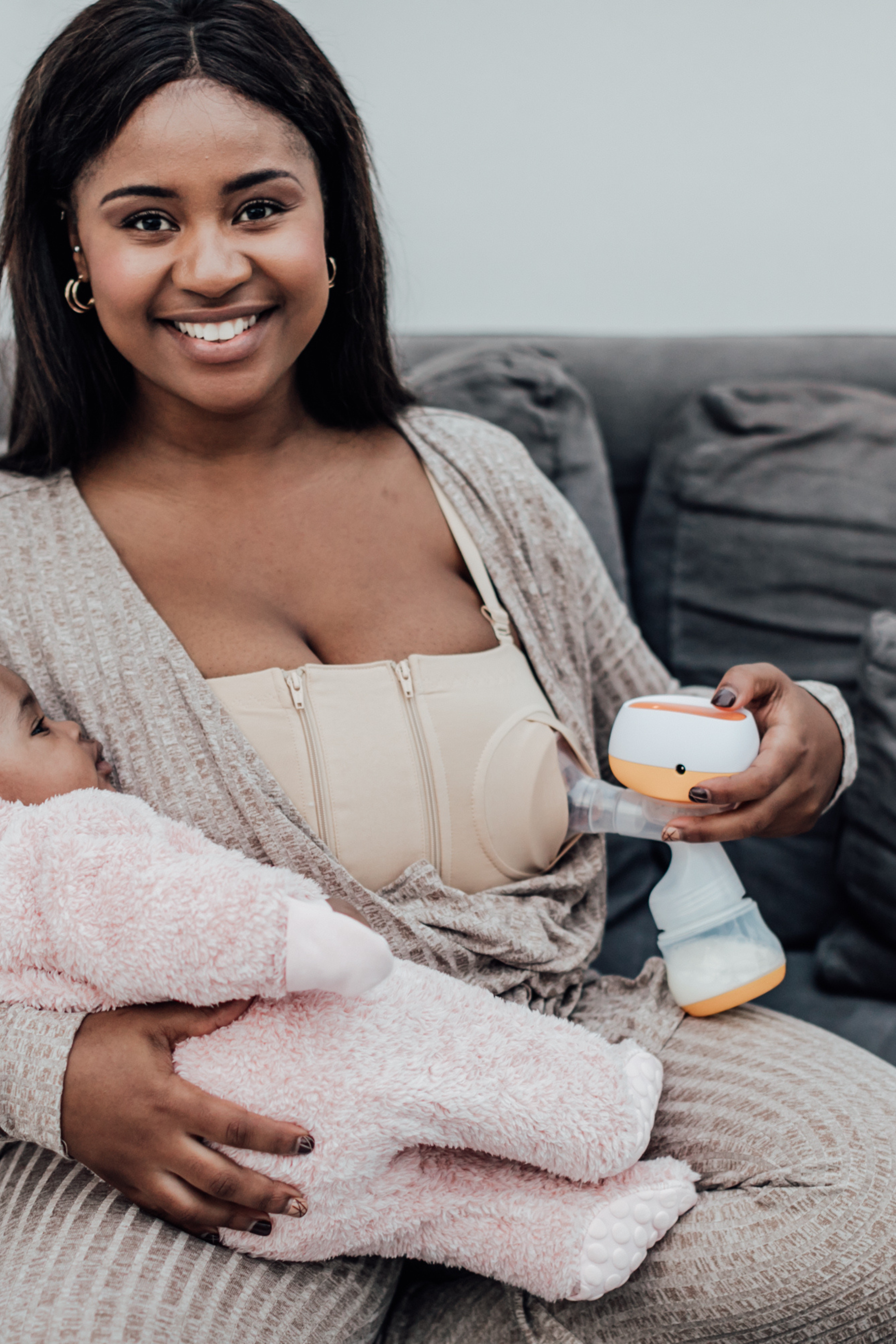 Elagance Breast Pump Bra | Nude
