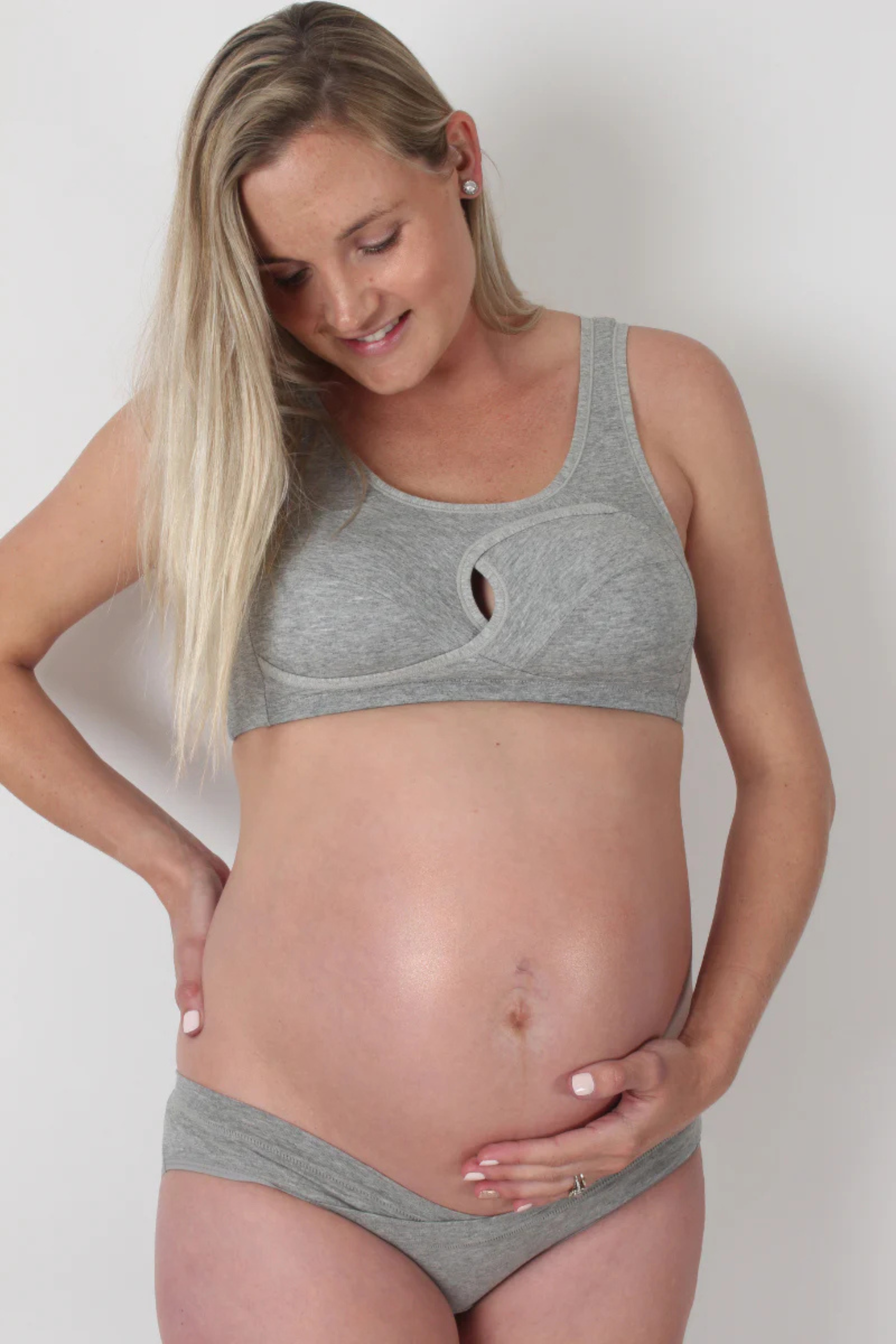 Kaitlyn Anti Sag Sports Bra and Panty Set   |   Grey